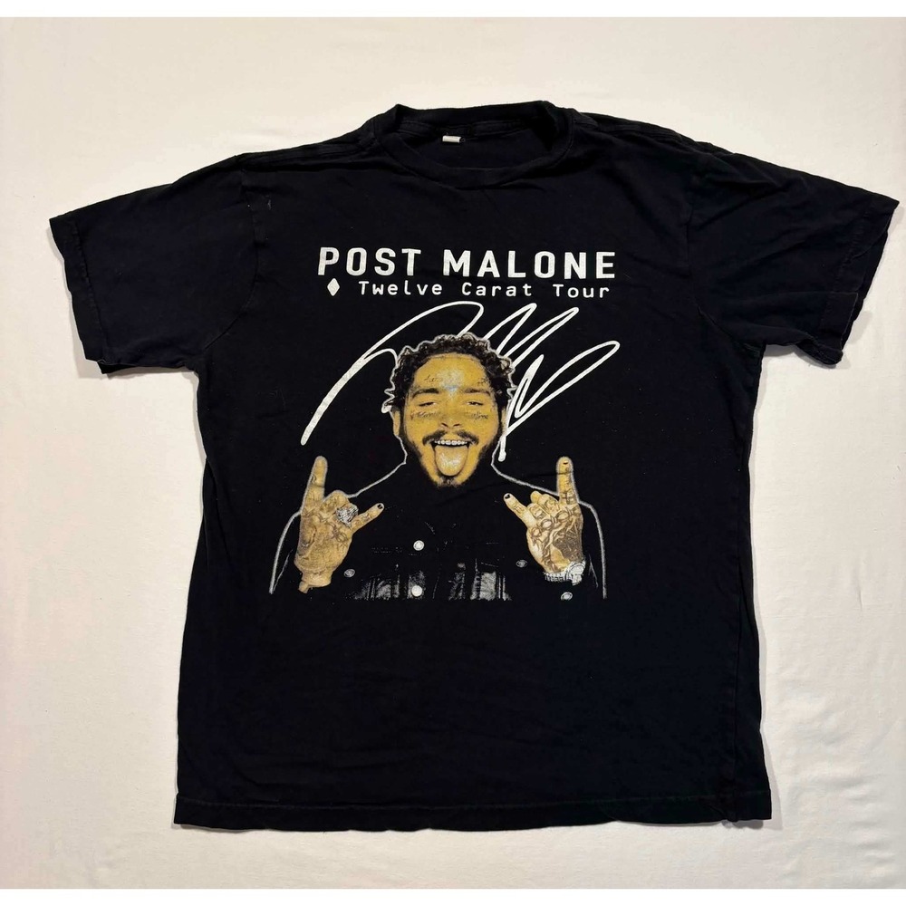 Post Malone Twelve Carat Tour 2022 Concert T-Shirt Black Kids Large Graphic Tee